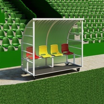 CABINE DE SUPLENTES AMOVÍVEL PARA ESTÁDIO DE FUTEBOL