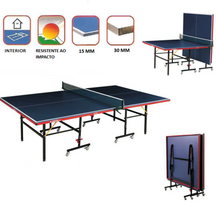 MESA DE TÉNIS DE MESA CASA SENNA ESCOLAR COM RODAS