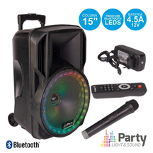 COLUNA AMPLIFICADA 15" USB/FM/BT/SD/BAT VHF PRETA PARTY